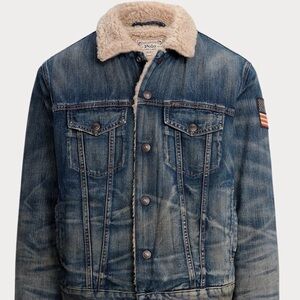 Ralph Lauren Fleece-Lined Denim Trucker Jacket (Size M) *NW